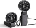 Ventilateur de poche JISULIFE Life7 3-en-1 — batterie 5000 mAh, autonomie 19,5h, 5 vitesses, écran LED, noir