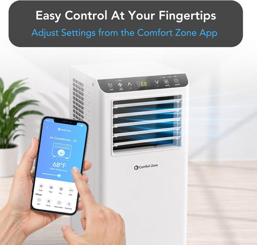 Climatiseur portable connecté 3-en-1 Comfort Zone 8000 BTU, WiFi, télécommande et minuterie 24h – image 2