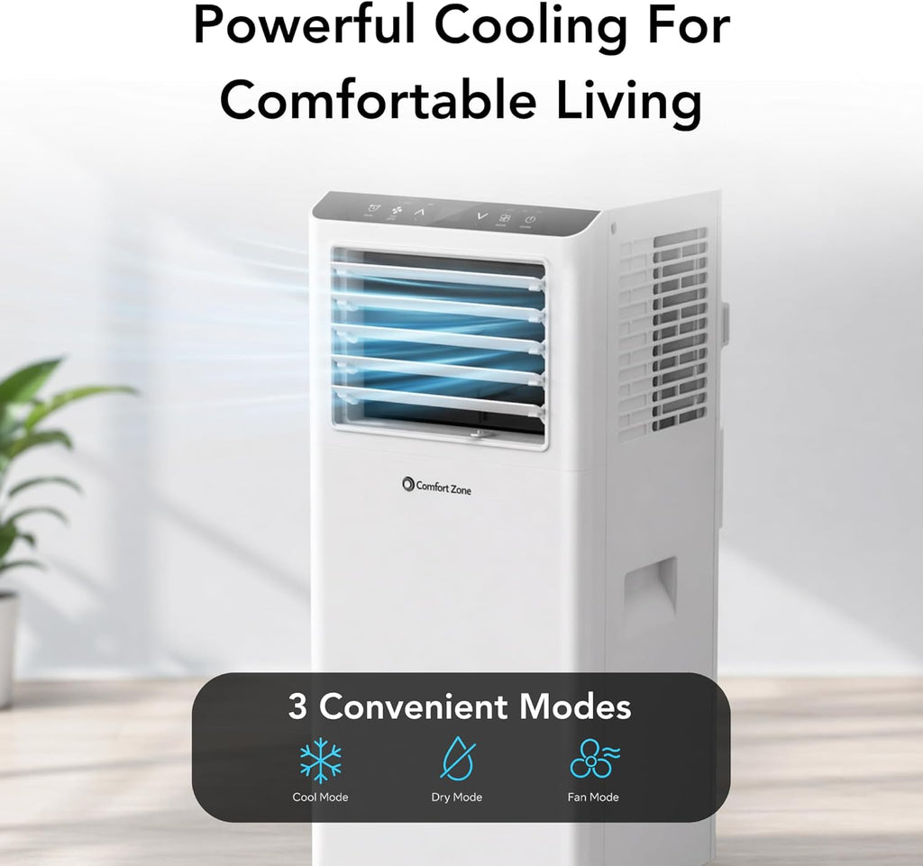 Climatiseur portable connecté 3-en-1 Comfort Zone 8000 BTU, WiFi, télécommande et minuterie 24h – image 3