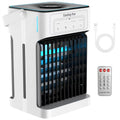 Climatiseur portable évaporatif – 3 vitesses, 3 modes de brume, veilleuse 7 couleurs et minuterie 2–8 h