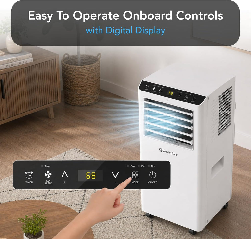 Climatiseur portable connecté 3-en-1 Comfort Zone 8000 BTU, WiFi, télécommande et minuterie 24h – image 5