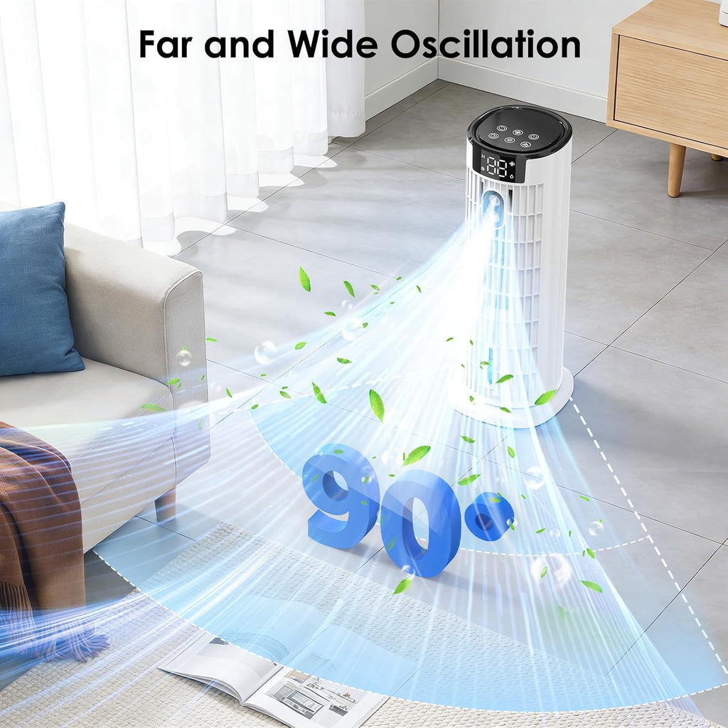 Climatiseur portable 4-en-1 avec télécommande, 3 vitesses, minuterie 10h et oscillation 90° – image 6