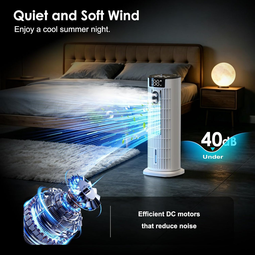 Climatiseur portable 4-en-1 avec télécommande, 3 vitesses, minuterie 10h et oscillation 90° – image 4
