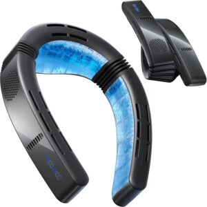 Climatiseur de cou TORRAS COOLiFY Cyber Fold — refroidissement cou et visage, ventilation réglable, pliable, rechargeable, noir
